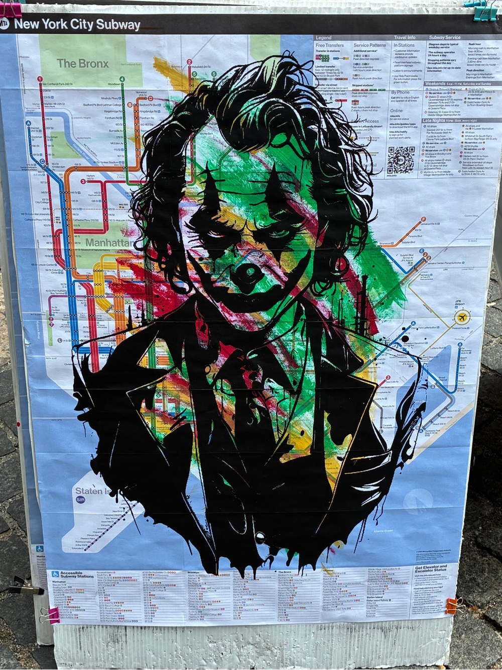 Original New York City Subway Map Artwork - Joker
